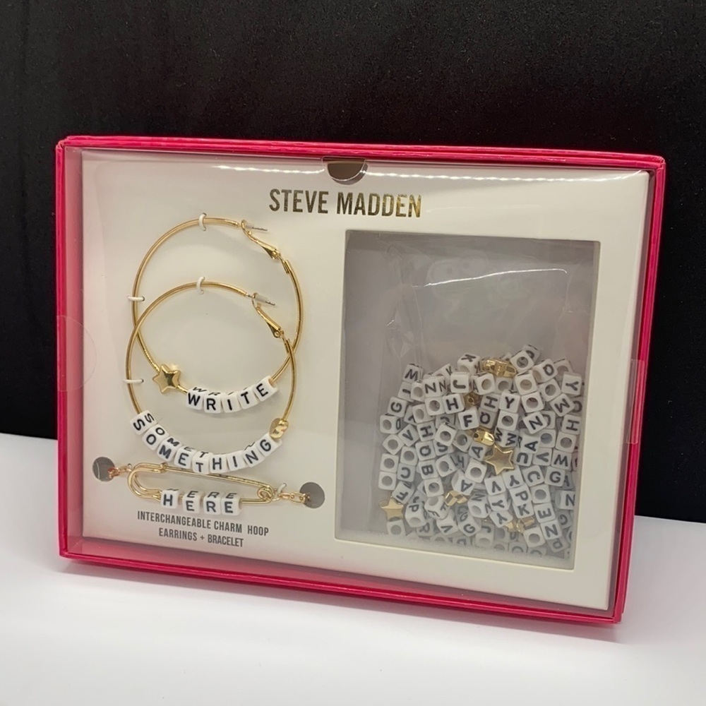 hopped Earings and bracelet with letter Characters - Picture 1 of 2